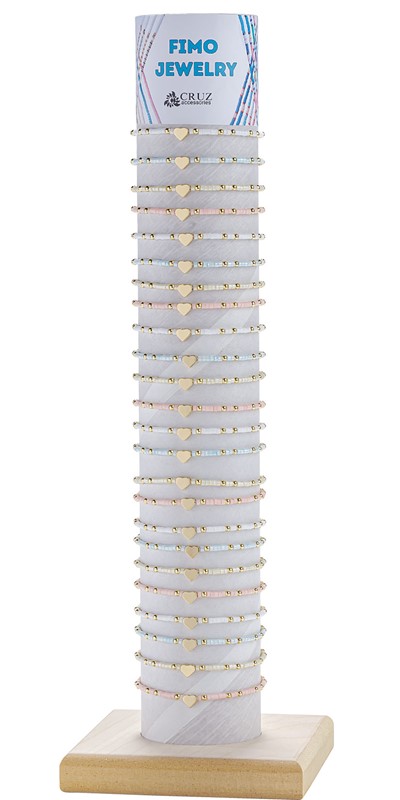 Adjustable Tube Bead with Heart Pendant Bracelet with Tube and Base BR0944-TUBE