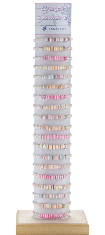 Adjustable Shell Disc Macrame Bracelet with Tube and Base BR0968-TUBE