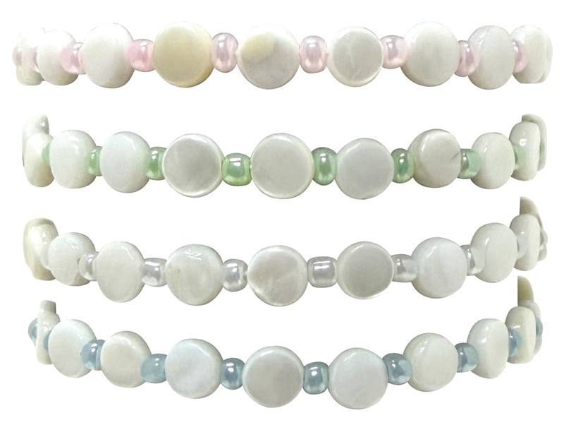 Adjustable Mini Mop Disc and Bead Bracelet BR0975