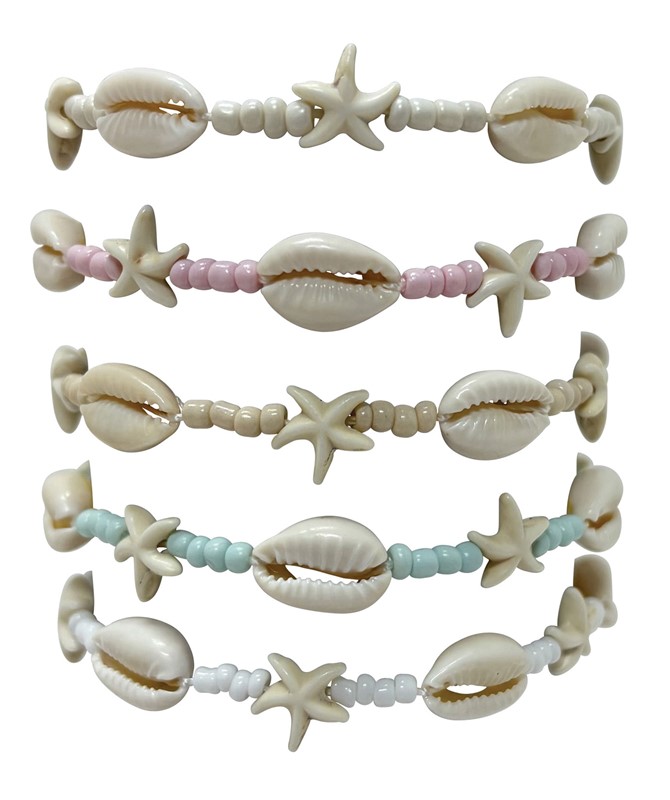 Adjustable Cowrie - Starfish Bead Bracelet BR1850