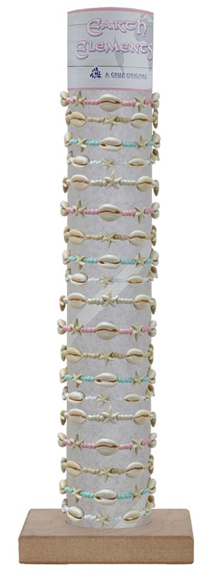 Adjustable Cowrie - Starfish Bead Bracelet with Tube and Base BR1850-TUBE