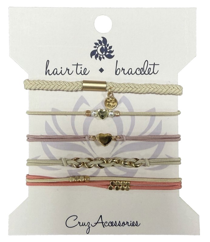 Assorted Heart Hair Tie / Bracelet HTB002