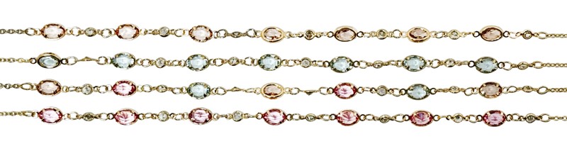 Facet and Crystal Bead Chain Necklace NK2709