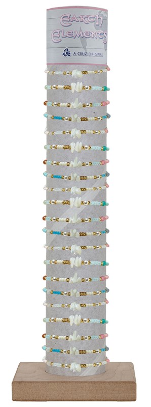 Adjustable Seed Bead and Chip Bracelet with Tube and Base BR0978-TUBE