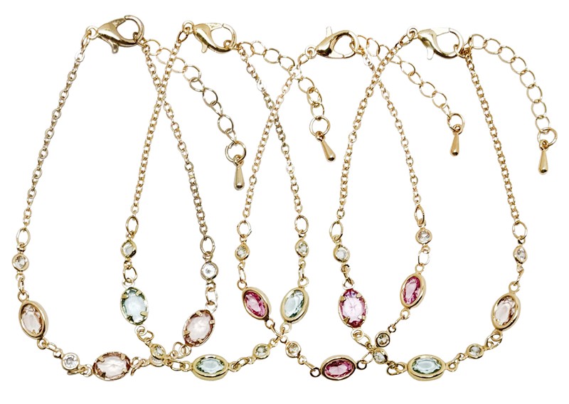 Facet and Clear Bead Chain Bracelet BR2709