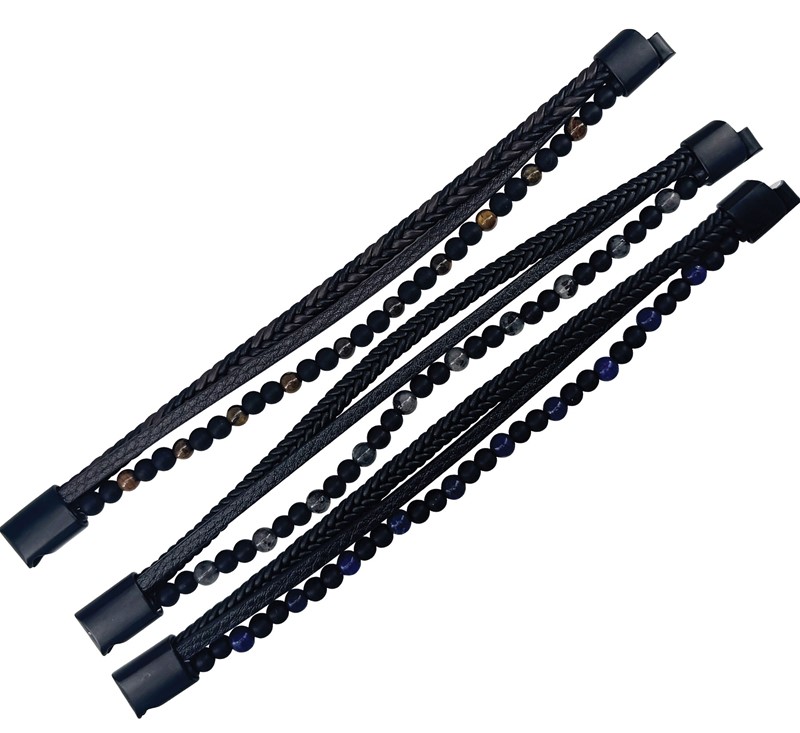 Magnetic Clasp 3 Strand with 6 mm Bead Bracelet ZBR0450