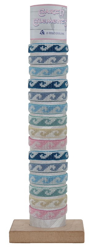 10mm 2-tone Wave Beaded Bracelet with Tube and Base BR0849 - TUBE
