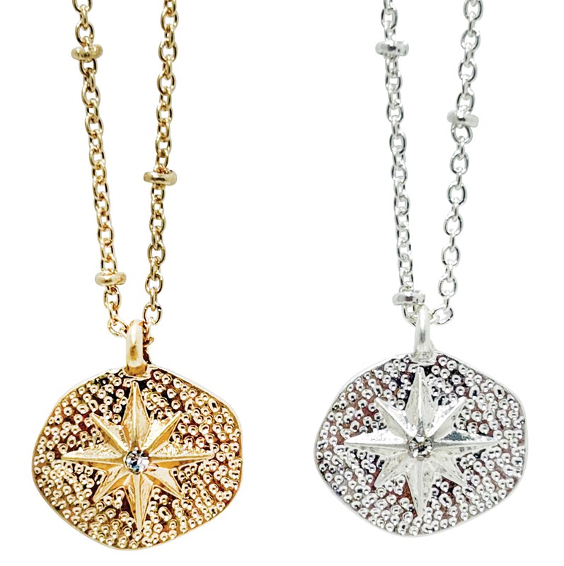 North Star with Rhinestone Pendant Necklace NK2723