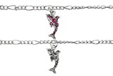Rhinestone Dolphin Silver Plated Anklet Assorted