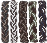 Twist Weave Hemp Leather Bracelet (A) Assorted