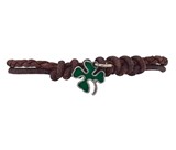 Braided Knot w/Shamrock Leather Bracelet