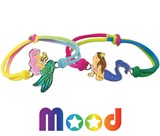 Mermaid Mood Bracelet on Stretch Tie Dye Cord Assorted