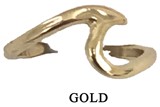 Gold Open Wave Toe Ring