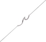 Small Single Open Wave Pendant Anklet
