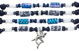 Swimming Shark Pendant On Adjustable Black Cord Fimo Bead Necklace Assorted