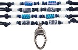 Shark Mouth Pendant On Adjustable Black Cord Fimo Bead Necklace Assorted
