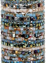 Iridescent Square Bead Stretch Bracelet Assorted