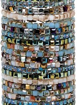 Iridescent Square Bead Adjustable Slide-Knot Bracelet Assorted