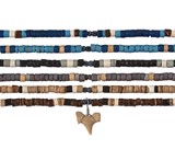 Coco Wood Bead Shark Tooth Necklace (A) Assorted