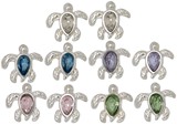 Cut Bead Sea Turtle Post Earring Assorted