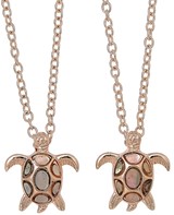Rose Gold MOP Or Abalone Inlay Sea Turtle Necklace Assorted