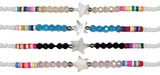 White Seed Bead With Fimo Star Pendant Anklet Assorted