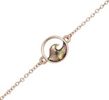 Small Abalone Wave Pendant On Rose Gold Chain Anklet