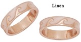 Rose Gold Wave With Linen Colored Enamel Ring Assorted Sizes 7-8-9