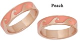 Rose Gold Wave With Peach Colored Enamel Ring Assorted Sizes 7-8-9