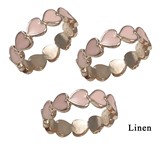 Rose Gold With Linen Colored Hearts Ring Assorted Sizes 7-8-9