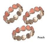 Rose Gold With Peach Colored Hearts Ring Assorted Sizes 7-8-9