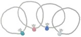 Silver Bead With Enamel Pineapple Pendant Stretch Bracelet Assorted