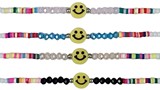 Crystal Bead And Fimo With Smile Face Pendant (B) Assorted