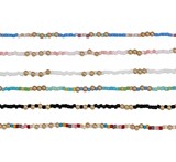 Seed Bead With Gold Bead Accents Anklet Assorted
