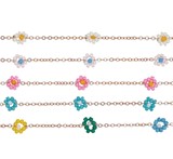 Mini Daisy Flower Rose Gold Chain Anklet Assorted