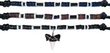 Enamel Shark Tooth Pendant On Adjustable Black Cord Coco Bead Necklace Assorted