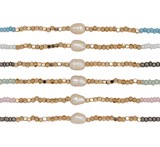 Seed Bead & Gold Bead With Freshwater Pearl Necklace Assorted