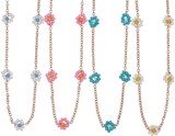 Multi Mini Daisy On Chain Necklace Assorted