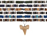 Coco With Wood Shell Pattern Shark Tooth Necklace Assorted