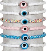 3MM Fimo With Lucky Eye Slide Knot Adjustable Bracelet Assorted