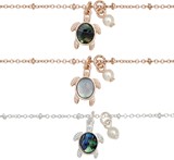 Rose Gold Or Silver Chain With Turtle And Pearl Anklet Assorted