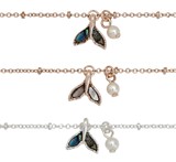 Rose Gold Or Silver Chain With Whale Tale And Pearl Anklet Assorted