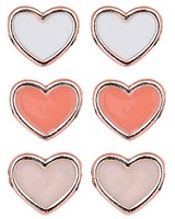 Rose Gold Enamel Heart Pendant Post Earrings Assorted