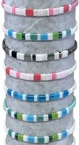 Macrame With Tila Bead Slide Knot Adjustable Bracelet Assorted