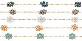 Mini Daisy Flower On Gold Chain Anklet Assorted