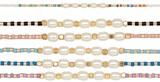 Mini Tube Bead With 5 Pearl Anklet Assorted
