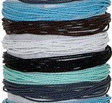 12-Strand Multi Color Wax Cord Adjustable Slide-Knot Bracelet (H) Assorted
