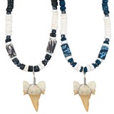 Coco Shell And Fimo With Extra Large Shark Tooth Necklace Assorted