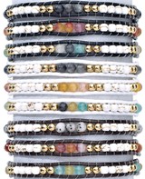 4MM SEMI-PRECIOUS & HOWLITE ADJUSTABLE SLIDE KNOT BRACELETS (D) ASSORTED