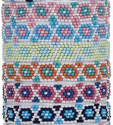 Seed Bead Hex Pattern Adjustable Slide Knot Bracelet Assorted